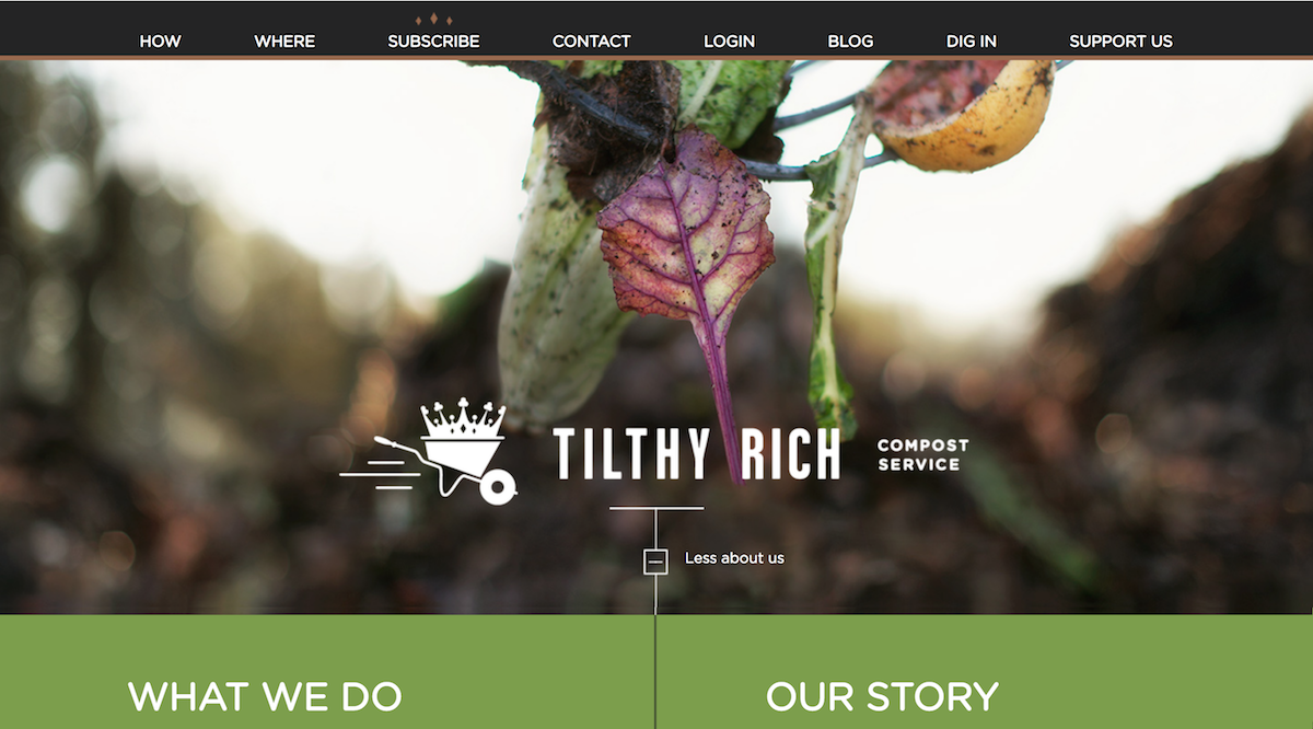 Tilthy Rich Compost Website Screenshot